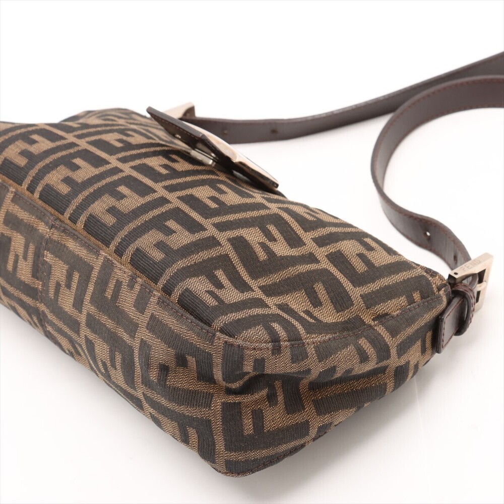 Fendi Zucca canvas leather shoulder bag brown - Picture 3 of 8